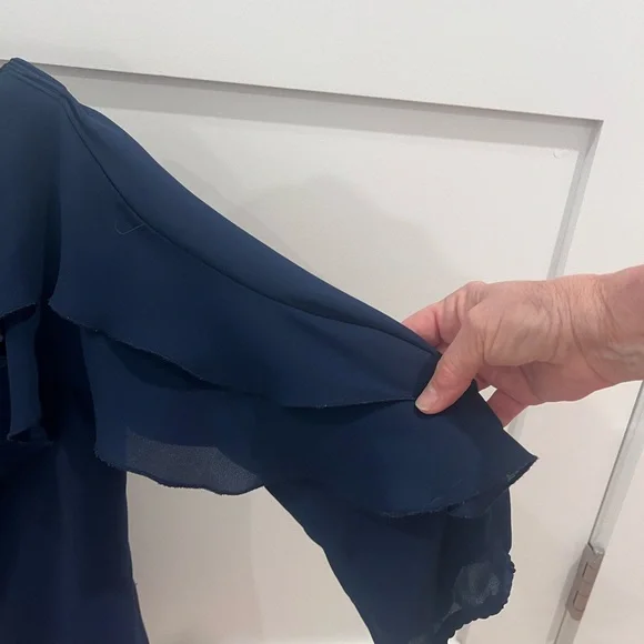 Kaari Blue Navy Off Shoulder Blouse - Picture 4 of 6